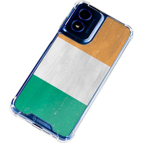 Ivory Coast Flag Distressed Moto G 5G (2024) Clear Case
